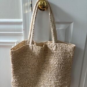 J Crew Raffia tote bag